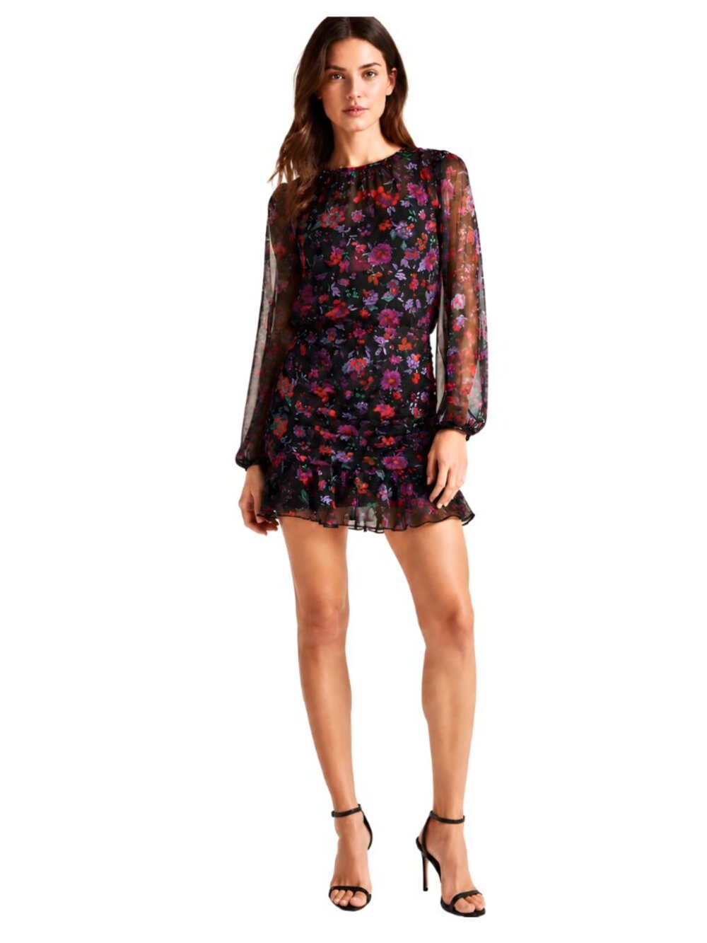 Veronica Beard Robin Silk Ruched Floral Mini dress Size 0 - Excellent Condition